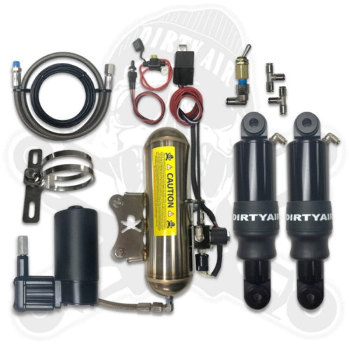 PartzBiz HD: 3490892-Dirty Air Harley Touring Bagger Rear Fast Up Air Ride Shocks Suspension Kit 80+