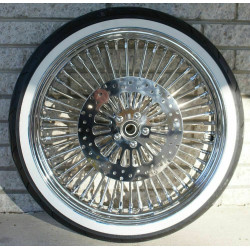 PartzBiz HD MS21281036 + 305756 + M-RT-2100  - 21 2.15 Chrome Front Fat Mammoth 52 Spoke Tire Wheel Rim Package Harley XL Dyna