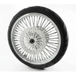 PartzBiz HD MS21580938-BW-PACKAGE - 21 3.5 52 Mammoth Fat Spoke Chrome Front Wheel Rim 00-07 Harley Touring Package