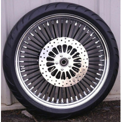 PartzBiz HD MS21580938 BLK SPK-BW-PACKAGE - 21”X 3.5” 52 Mammoth Black Spoke Wheel BW Tire 2000-2007 Harley Touring Package
