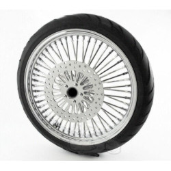 PartzBiz HD MS21580650A-BW-PACKAGE - 21 x 3.5 Chrome 52 Mammoth Fat Spoke Front Wheel BW Tire 07+ Harley Softail ABS