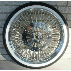 PartzBiz HD MS21580650A-WW-PACKAGE - 21 x 3.5 Chrome 52 Mammoth Fat Spoke Front Wheel WWW Tire 07+ Harley Softail ABS