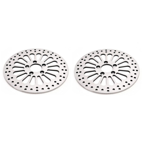 PartzBiz HD: 3447512-DNA 11.8” Super Spoke Polished Front Dual Disc Brake Rotors Set 2008-13 Harley PartzBiz HD: 3447512-DNA 11.8” Super Spoke Polished Front Dual Disc Brake Rotors Set 2008-13 Harley