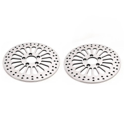 PartzBiz HD M-RT-1100 + M-RT-1102 - DNA 11.8” Super Spoke Polished Front Rear Disc Brake Rotors Set 2008-13 Harley