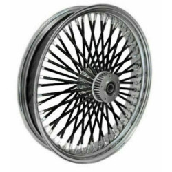 PartzBiz HD MS21580650-BLK-SPK - DNA 21 x 3.5 Black Spoke 52 Fat Mammoth Spoke 25mm Front Wheel Rim Single Disc Harley