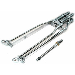 PartzBiz HD M-SF-7020N + M-AX-1000 - DNA 2” 20” Under Chrome Wishbone Vintage Springer Front End Axle Harley Chopper
