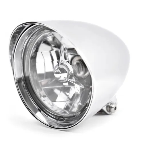 PartzBiz HD: 3447768-Chrome Bullet Headlight Harley Sportster Dyna Softail FXR FXST Chopper Bobber