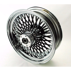 PartzBiz HD MS18562242 BLK SPK - 18 X 5.5 Black Spokes 52 Fat Mammoth Spoke Rear Wheel Rim Harley Touring 09-21