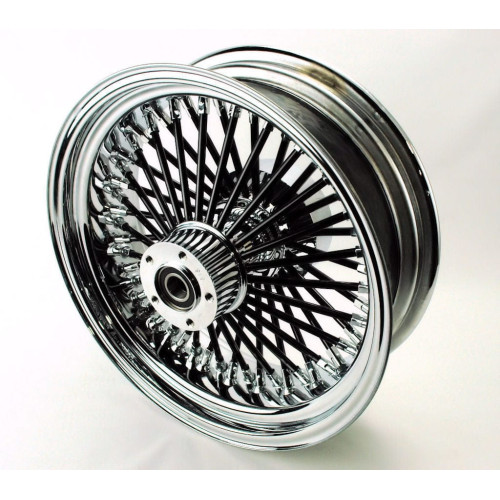 PartzBiz HD: 3441635-18 X 5.5 Black Spokes 52 Fat Mammoth Spoke Rear Wheel Rim Harley Touring 09-21 PartzBiz HD: 3441635-18 X 5.5 Black Spokes 52 Fat Mammoth Spoke Rear Wheel Rim Harley Touring 09-21