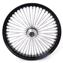 PartzBiz HD MS21580942A BLK RH - 21 3.5 52 Mammoth Fat Stainless Spoke Front Wheel Black Rim Harley Touring ABS