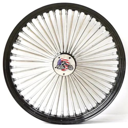PartzBiz HD: 3441774-21 x 3.5 52 Mammoth Fat Spoke Front Wheel Chrome Black Rim 84-99 Harley Touring PartzBiz HD: 3441774-21 x 3.5 52 Mammoth Fat Spoke Front Wheel Chrome Black Rim 84-99 Harley Touring