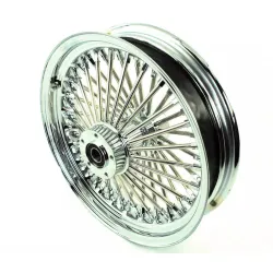 PartzBiz HD MS16341838 - Chrome 16 X 3.5 52 Fat Mammoth Spoke Rear Wheel Rim Harley Touring Dresser 02-07