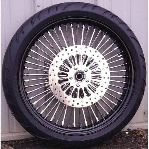 PartzBiz HD: 3462900-21 X 3.5 52 Mammoth Fat Spoke Wheel Rim Black Chrome Tire Package Touring 84-99