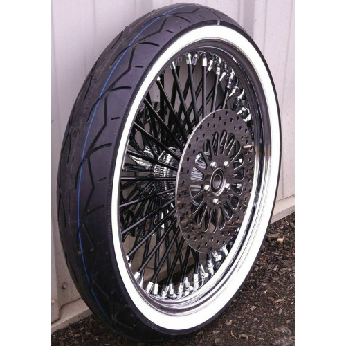 PartzBiz HD: 3462910-Black 21 3.5 52 Fat Spoke Mammoth Front Wheel Tire Package Harley Touring 08+ NA