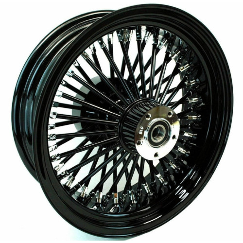 PartzBiz HD: 3475504-16 X 5.5 Black Out Rim 52 Fat Mammoth Spoke Rear Wheel Harley Touring Cush 09+
