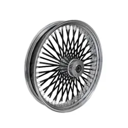 PartzBiz HD MS21580942A BLK SPK - Chrome 21” x 3.5” 52 Fat Black Spoke Mammoth Front Wheel Harley Touring 08-2020