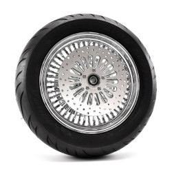 PartzBiz HD MS16342342A-BWPACKAGE - 16 3.5 52 Chrome Fat Mammoth Spoke Rear Wheel BW Tire Package Harley Softail ABS PartzBiz HD MS16342342A-BWPACKAGE - 16 3.5 52 Chrome Fat Mammoth Spoke Rear Wheel BW Tire Package Harley Softail ABS
