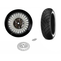 PartzBiz HD MS16561642A-BLKRMHB-WWPACKAGE - 16 5.5 Black Rim 52 Fat Mammoth Chrome Spoke Rear Wheel WW Tire Harley Touring PartzBiz HD MS16561642A-BLKRMHB-WWPACKAGE - 16 5.5 Black Rim 52 Fat Mammoth Chrome Spoke Rear Wheel WW Tire Harley Touring