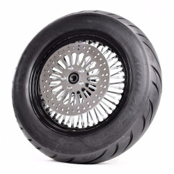 PartzBiz HD MS16561642A-BLKRMHB-BWPACKAGE - 16 5.5 Black Rim 52 Mammoth Chrome Spoke Rear Wheel BW Tire Harley Touring ABS PartzBiz HD MS16561642A-BLKRMHB-BWPACKAGE - 16 5.5 Black Rim 52 Mammoth Chrome Spoke Rear Wheel BW Tire Harley Touring ABS