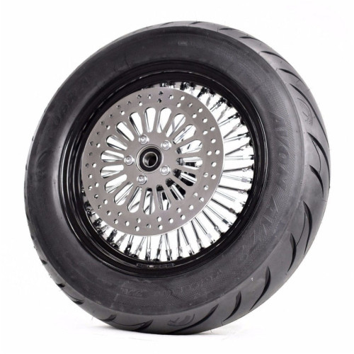 PartzBiz HD: 3474541-16 5.5 Black Rim 52 Mammoth Chrome Spoke Rear Wheel BW Tire Harley Touring ABS PartzBiz HD: 3474541-16 5.5 Black Rim 52 Mammoth Chrome Spoke Rear Wheel BW Tire Harley Touring ABS