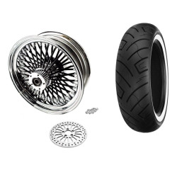 PartzBiz HD MS16561642A-BLKSPK-WWPACKAGE - 16 5.5 Chrome 52 Black Fat Spoke Rear Wheel Package ABS Rim Tire Harley Touring PartzBiz HD MS16561642A-BLKSPK-WWPACKAGE - 16 5.5 Chrome 52 Black Fat Spoke Rear Wheel Package ABS Rim Tire Harley Touring