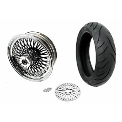PartzBiz HD MS16561642 BLK SPK-BWWheelPackag - 16 X 5.5 Black Chrome 52 Fat Mammoth Spoke Rear Wheel Rim Tire Harley Touring BW PartzBiz HD MS16561642 BLK SPK-BWWheelPackag - 16 X 5.5 Black Chrome 52 Fat Mammoth Spoke Rear Wheel Rim Tire Harley Touring BW