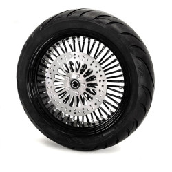 PartzBiz HD MS16561642-BKSPRMHB-BWPACKAGE - 16 x 5.5 Black Rim 52 Fat Mammoth Spoke Rear Wheel BW Tire Harley Touring 09+ PartzBiz HD MS16561642-BKSPRMHB-BWPACKAGE - 16 x 5.5 Black Rim 52 Fat Mammoth Spoke Rear Wheel BW Tire Harley Touring 09+