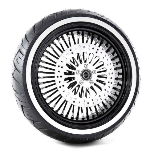 PartzBiz HD: 3475508-16 x 5.5 Black Rim 52 Fat Mammoth Spoke Rear Wheel WW Tire Harley Touring 09+ PartzBiz HD: 3475508-16 x 5.5 Black Rim 52 Fat Mammoth Spoke Rear Wheel WW Tire Harley Touring 09+