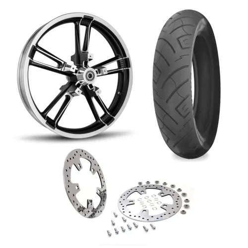 PartzBiz HD: 3475295-21 3.5 Black Enforcer Billet Front Wheel Rim BW Tire Package Harley Touring ABS PartzBiz HD: 3475295-21 3.5 Black Enforcer Billet Front Wheel Rim BW Tire Package Harley Touring ABS