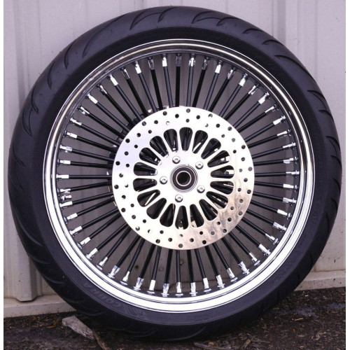 PartzBiz HD: 3443645-Black 21 3.5 52 Fat Spoke Mammoth Front Wheel Tire Package Harley Touring 08-20