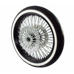 PartzBiz HD MS21580942AD-BLKRH+305792+M-rt-1 - Black 21” x 3.5 52 Mammoth Diamond Spoke Front Wheel Tire Package Harley Touring