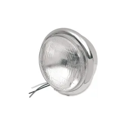 PartzBiz HD DS-280035 - 5-3/4” Headlight Assembly Bottom Mount H4 Chrome Clear 60W 12V Each Harley