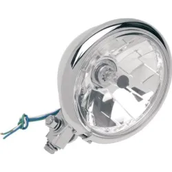 PartzBiz HD 2001-0099 - 5 3/4” Chrome Bates Style Headlight 60/55W Bulb Harley Chopper Springer Custom