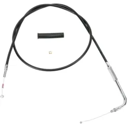 PartzBiz HD 0651-0659 - Black Vinyl 44” Idle Cruise Cable 70 Degree 4 7/8” Travel Harley Touring 02-05