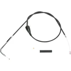 PartzBiz HD 0651-0185 - Black Vinyl 48” Idle Cruise Cable 90 Degree 4 7/8” Harley Road King FLHR 02-07