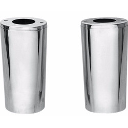 PartzBiz HD 0411-0013 - +4” 4 Over Chrome Fork Tube Slider Covers Cowbells Harley Touring Softail 49-17