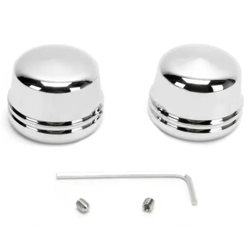PartzBiz HD: 3445481-Chrome Front End Lower Axle Caps ครอบคลุม Harley Touring Street Electra Glide Dyna PartzBiz HD: 3445481-Chrome Front End Lower Axle Caps ครอบคลุม Harley Touring Street Electra Glide Dyna