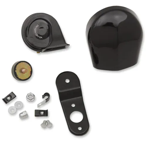 PartzBiz HD: 3443535-Black 12v 110db Horn Cover Upgrade Kit Harley 91-2018 Dyna Touring Softail XL PartzBiz HD: 3443535-Black 12v 110db Horn Cover Upgrade Kit Harley 91-2018 Dyna Touring Softail XL