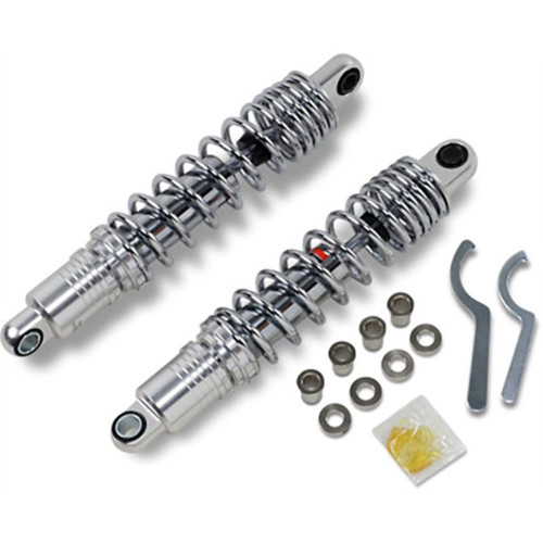 PartzBiz HD: 3461883-Chrome 11 คอยล์โช้คหลังแบบปรับได้ Harley Sportster XL FXR ก๊าซไนโตรเจน 86-03