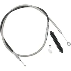PartzBiz HD 06521514 - 80” Braided Stainless Extended Clutch Cable Wire Harley Softail Dyna Touring XL