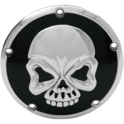 PartzBiz HD 1107-0327 - Drag Specialties Chrome Skull Derby Cover Accent Black 99-18 Big Twin Harley PartzBiz HD 1107-0327 - Drag Specialties Chrome Skull Derby Cover Accent Black 99-18 Big Twin Harley