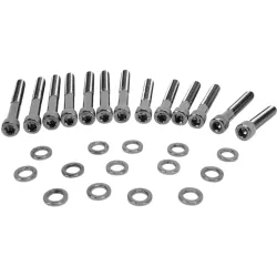 PartzBiz HD 2401-0576 - Drag Camshaft Cover Socket Bolt Kit สีดำ Knurled Harley Sportster XL 04-22