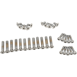 PartzBiz HD DS-190757 - Drag Complete Side Cover Bolt Set Kit Chrome Knurl Socket Harley FL 36-64