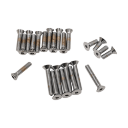 PartzBiz HD DS-190756 - Drag Complete ชุดสลักเกลียวฝาครอบด้านข้าง Chrome Knurl Socket Harley FX FL 65-69