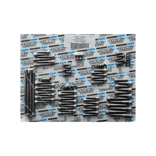 PartzBiz HD: 3488149-Drag เครื่องยนต์ เคส ชุดสลักเกลียว Black Knurled Harley Softail Dyna 07-17 PartzBiz HD: 3488149-Drag เครื่องยนต์ เคส ชุดสลักเกลียว Black Knurled Harley Softail Dyna 07-17