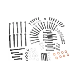 PartzBiz HD 2401-0566 - Drag Engine เครื่องยนต์ Socket Bolt Kit สีดำ Knurled Harley Sportster XL 04-22