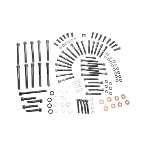 PartzBiz HD: 3488192-Drag Engine เครื่องยนต์ Socket Bolt Kit สีดำ Knurled Harley Sportster XL 04-22