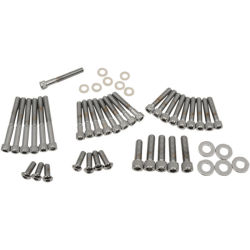 PartzBiz HD DS-190818 - Drag Engine Trans Bolt ชุด Chrome Knurl Socket Harley FXR Super Glide 87-94