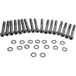 PartzBiz HD 2401-0574 - ชุดน็อตยึดฝาครอบหลัก Drag Black Knurled Harley Sportster XL 04-22 PartzBiz HD 2401-0574 - ชุดน็อตยึดฝาครอบหลัก Drag Black Knurled Harley Sportster XL 04-22