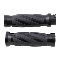 PartzBiz HD 0630-2690 - Drag Specialties Black Twisted Throttle-by-Wire Grips 08+ Harley Touring Softail PartzBiz HD 0630-2690 - Drag Specialties Black Twisted Throttle-by-Wire Grips 08+ Harley Touring Softail